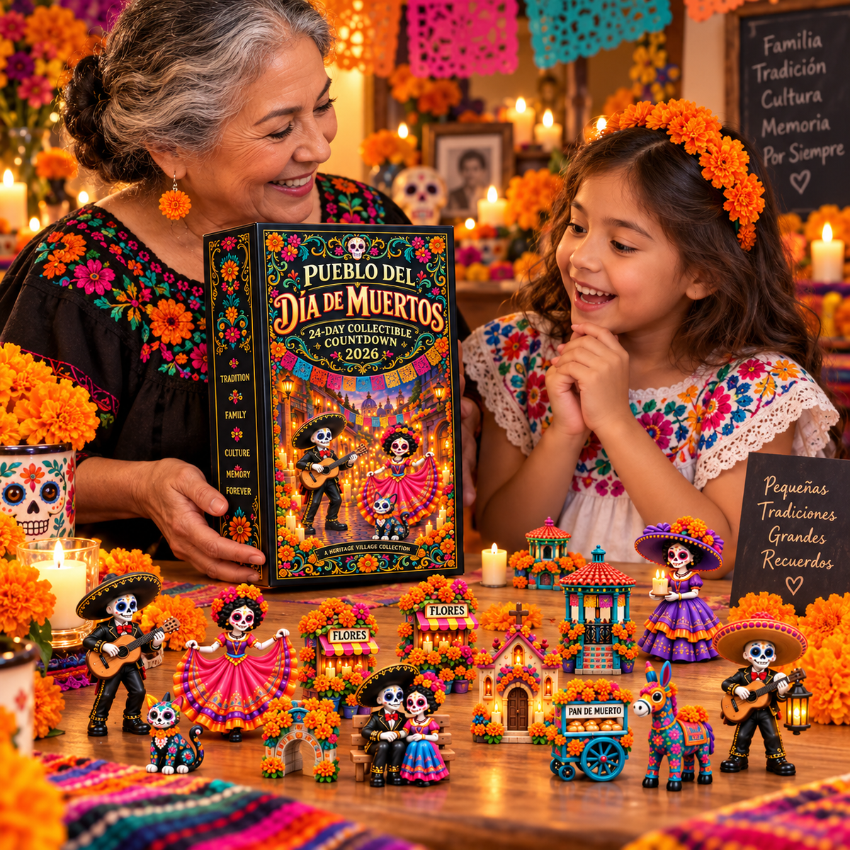 😩 TIRED OF BORING COUNTDOWN CALENDARS? 💀🖤 ✨ 24 DAYS. 24 UNIQUE MINIATURES. 🎁 Discover a New Day of the Dead Surprise Every Day!