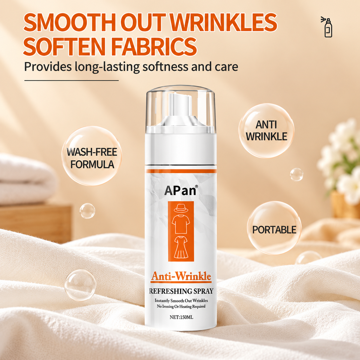 ✨ Instant Wrinkle Release Spray – Smooth Clothes Without Ironing