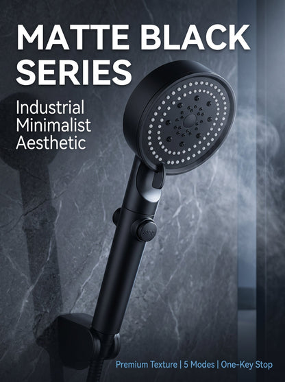 ✨ Limited Time 30% OFF💥Large Panel Pressure Boost Shower Head with 5 Spray Modes and 360° Rotation
