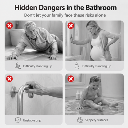 🔥50% OFF! Drill-Free Suction Grab Bar🚿 No Drilling! Instant Safety Support!