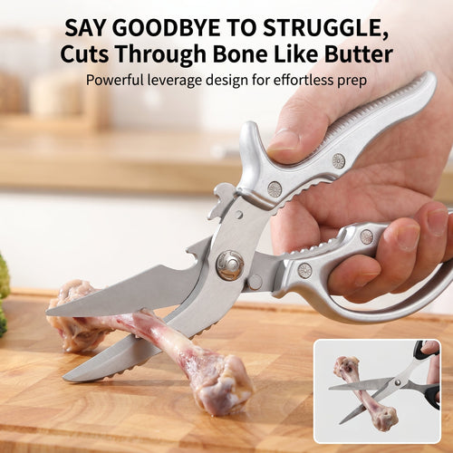 ✂️Limited-time 50% off! ⚡Stainless steel multi-functional kitchen scissors – with nutcracker, bottle opener and safety lock🔪