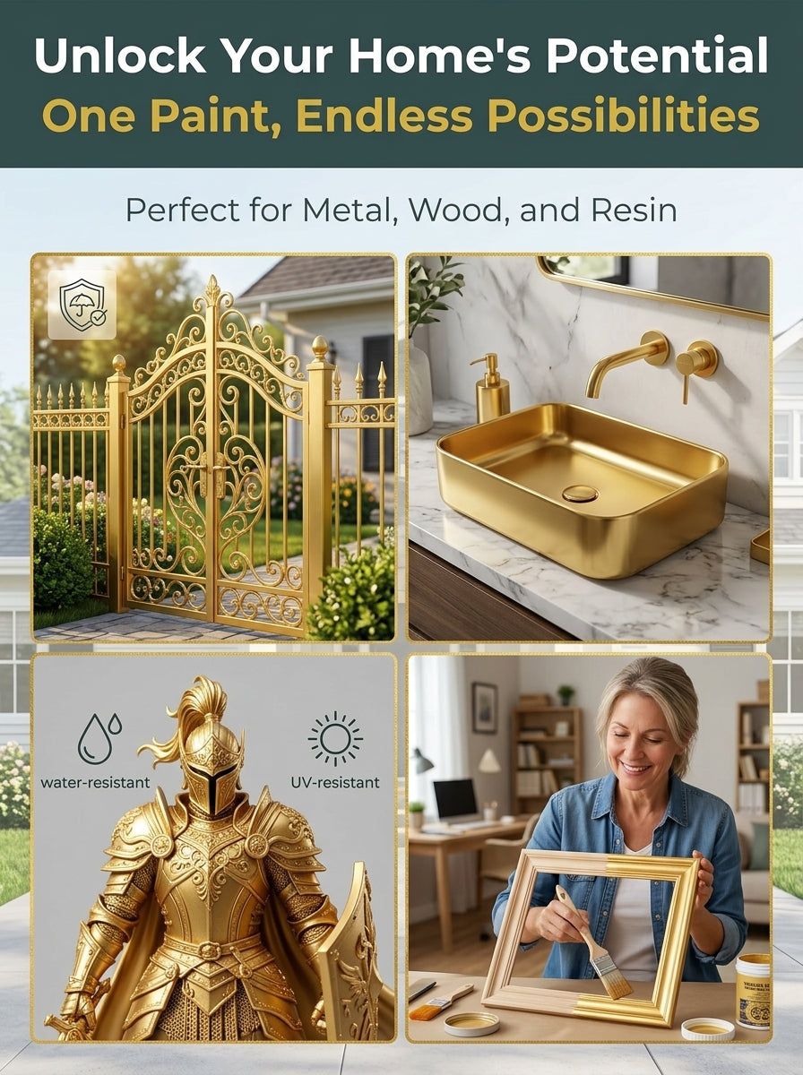 💥BUY 1 FREE 1🔥Water-Based Weather-Resistant Gold Paint