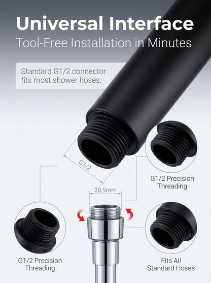✨ Limited Time 30% OFF💥Large Panel Pressure Boost Shower Head with 5 Spray Modes and 360° Rotation