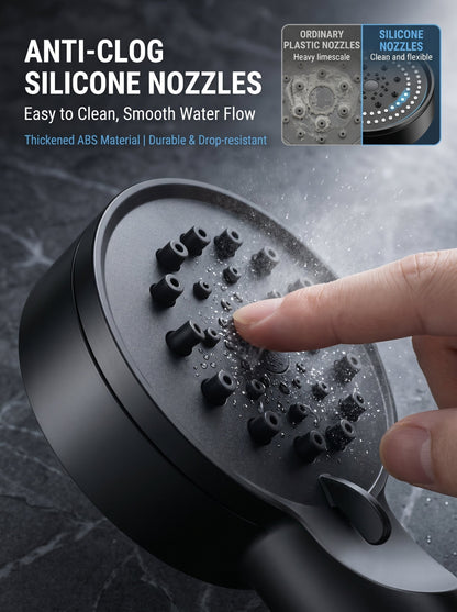 ✨ Limited Time 30% OFF💥Large Panel Pressure Boost Shower Head with 5 Spray Modes and 360° Rotation