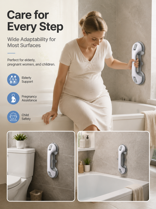 🔥50% OFF! Drill-Free Suction Grab Bar🚿 No Drilling! Instant Safety Support!