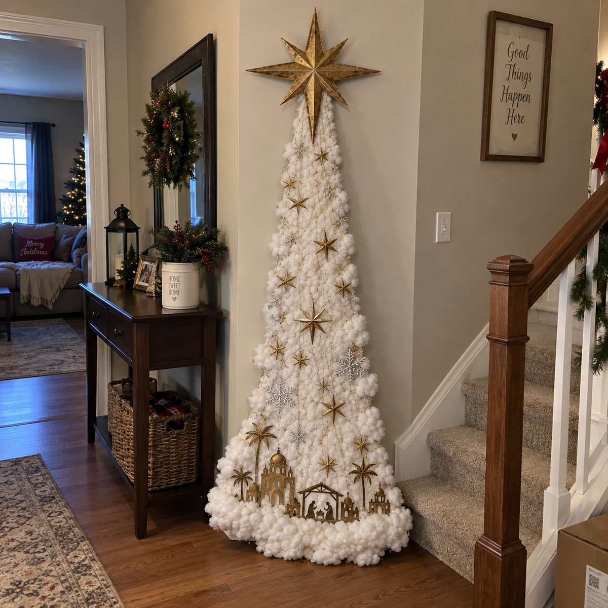 ✨ Turn Any Wall Into Christmas Magic — Create a Warm, Cozy Holiday Glow in Seconds! 🎄