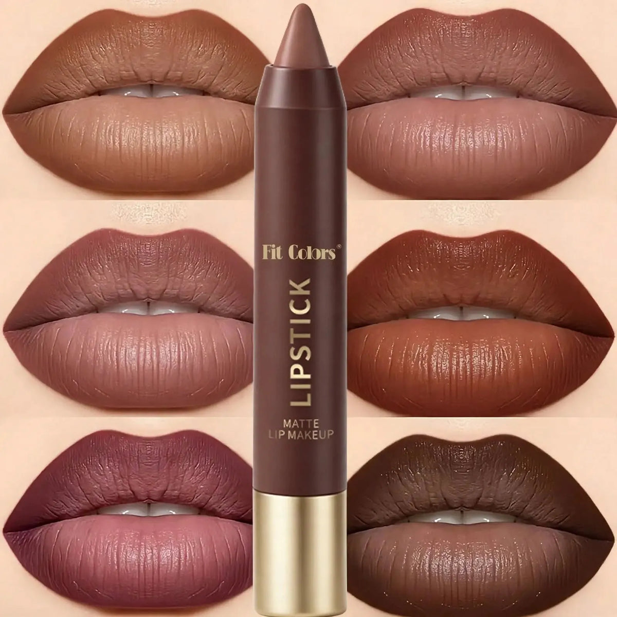 💄 2026 Hottest Lipstick Set – 6PCS Long-Lasting Matte Lipsticks in Stunning Brown Shades ✨