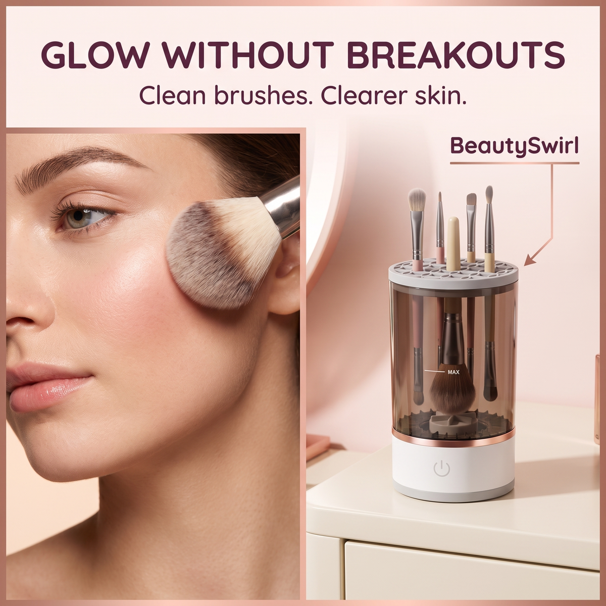Electric Makeup Brush Cleaner – Portable Cosmetic Brush Cleaning Machine for Home & Travel