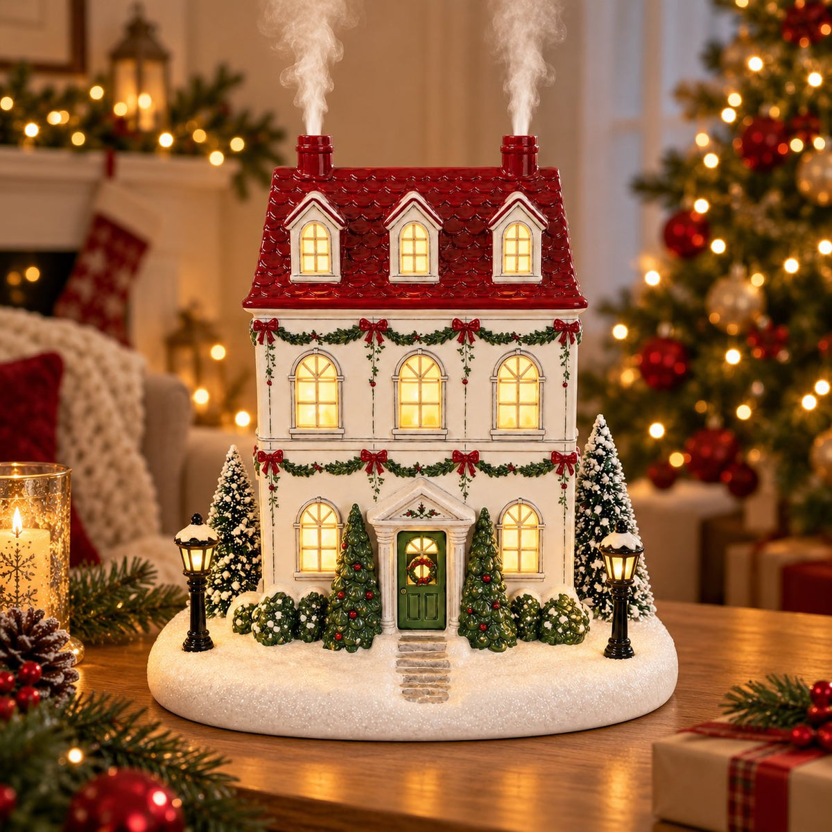 🎄 Your Home Doesn't Feel Festive Yet? ✨ Add Christmas Magic & a Cozy Aroma with This Adorable House Aroma Diffuser! 🏠❤️