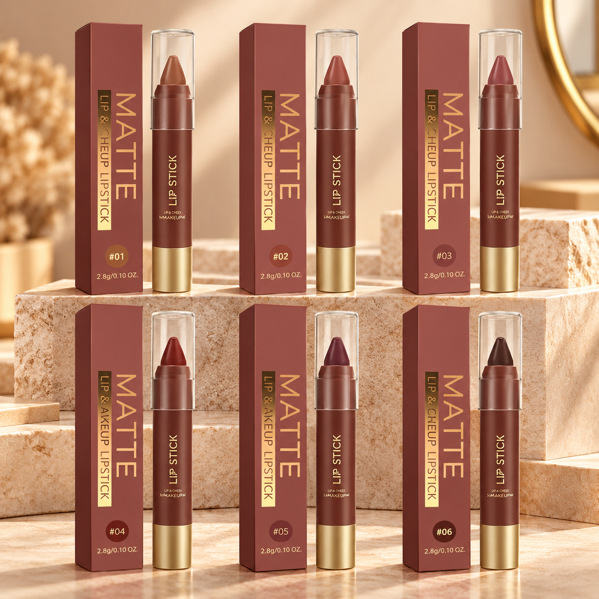 💄 2026 Hottest Lipstick Set – 6PCS Long-Lasting Matte Lipsticks in Stunning Brown Shades ✨