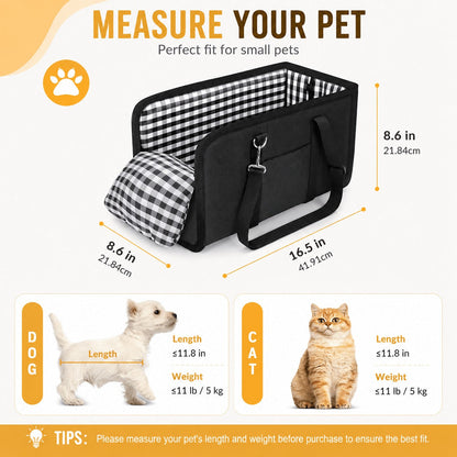🚗 Tired of Your Pet Climbing All Over the Car? 🐾 Save 50% on This Cozy Center Console Booster Seat for Small Dogs & Cats!