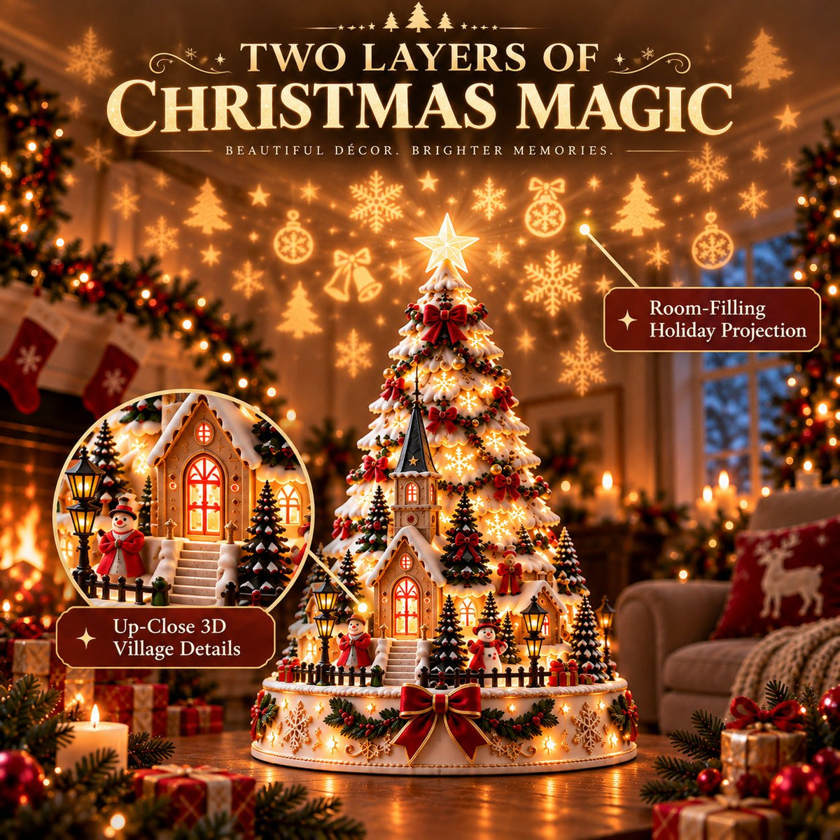 🎄 Tired of Empty, Lifeless Holiday Decor? Transform Any Space Into a Warm Christmas Wonderland with the Christmas Village Lightscape Tree ✨