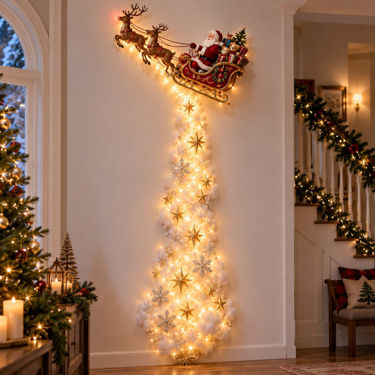 ✨ Turn Any Wall Into Christmas Magic — Create a Warm, Cozy Holiday Glow in Seconds! 🎄
