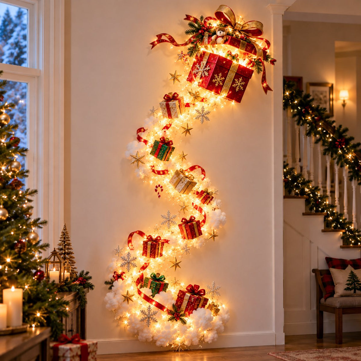 ✨ Turn Any Wall Into Christmas Magic — Create a Warm, Cozy Holiday Glow in Seconds! 🎄