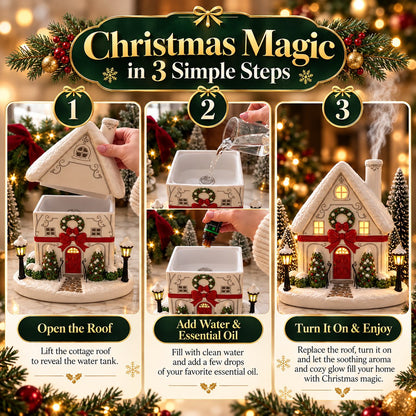 🎄 Your Home Doesn't Feel Festive Yet? ✨ Add Christmas Magic & a Cozy Aroma with This Adorable House Aroma Diffuser! 🏠❤️