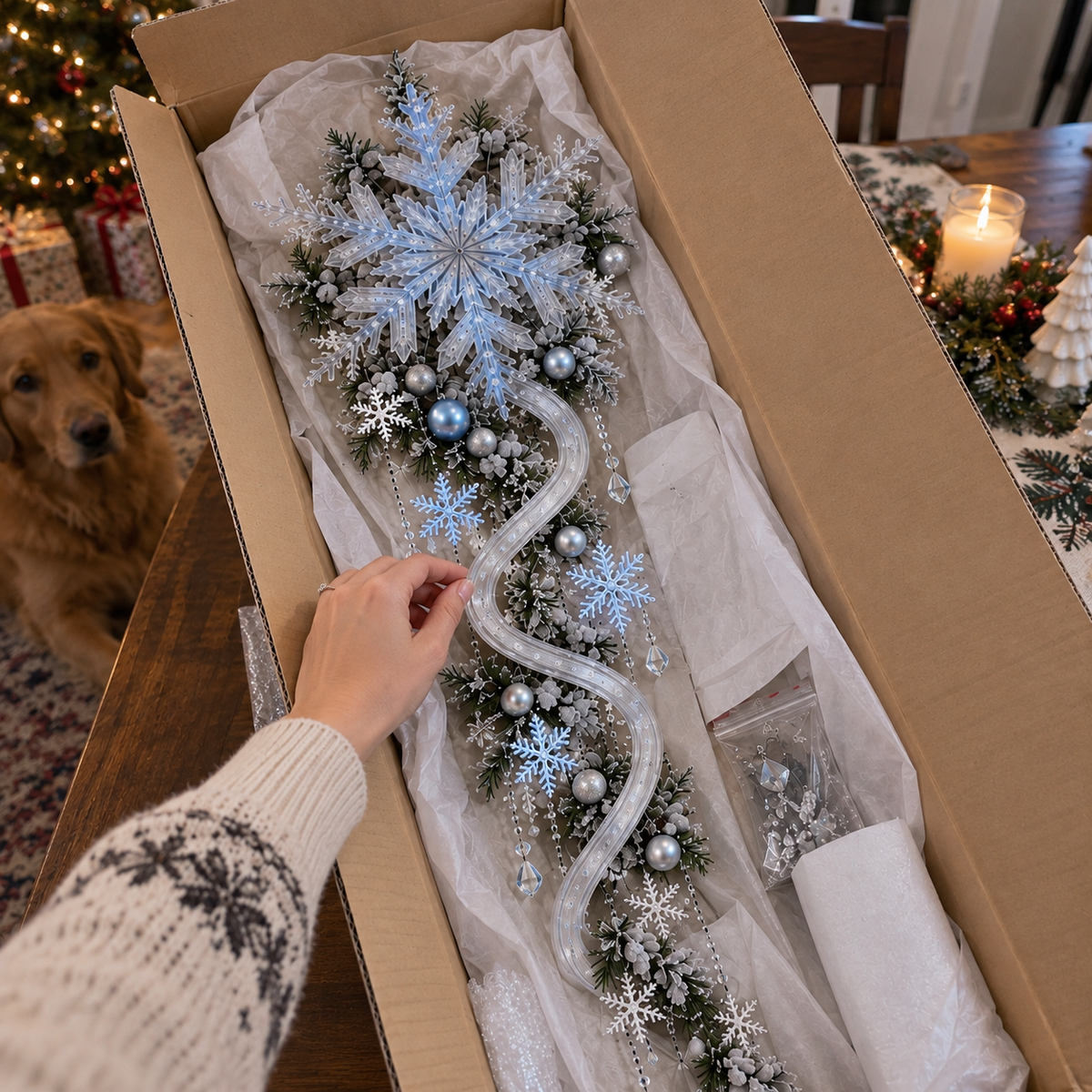 🔥Last Day 50% OFF🔥❄️ Giant Snowflake Blizzard Trail™- Let the Snowstorm Glow Indoors