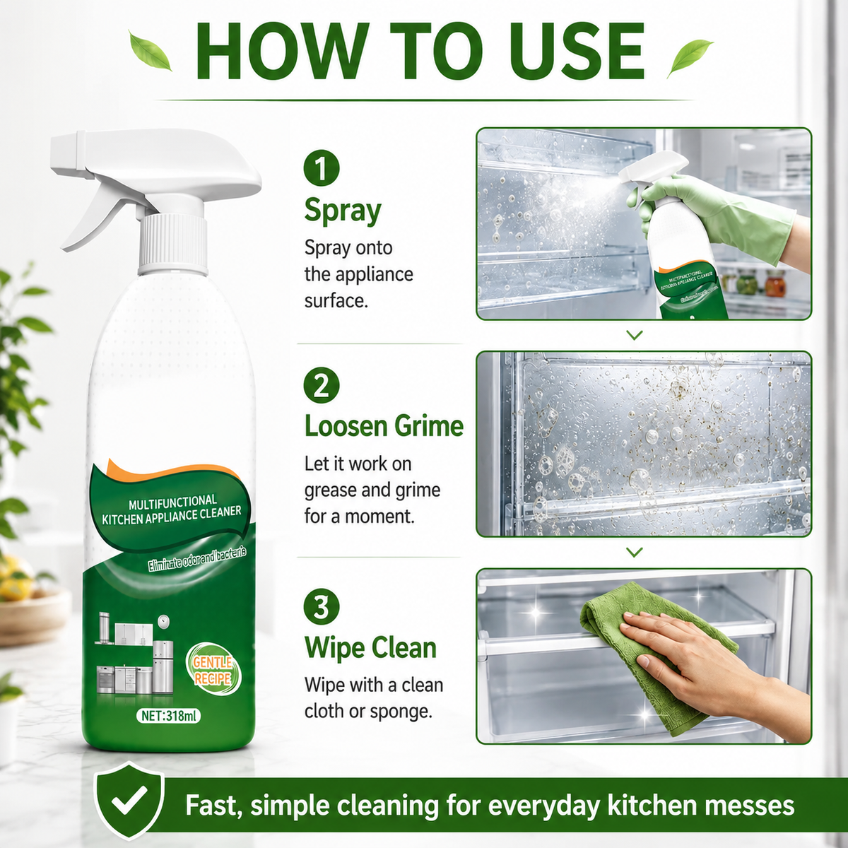 Multifunctional Kitchen Appliance Cleaner 🌿✨