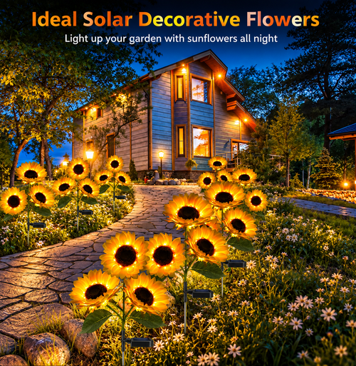 ⏰Last Day 50% OFF🔥2-Piece Solar LED Sunflower Garden Lights, Realistic