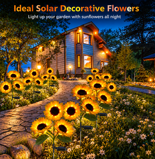 ⏰Last Day 50% OFF🔥2-Piece Solar LED Sunflower Garden Lights, Realistic