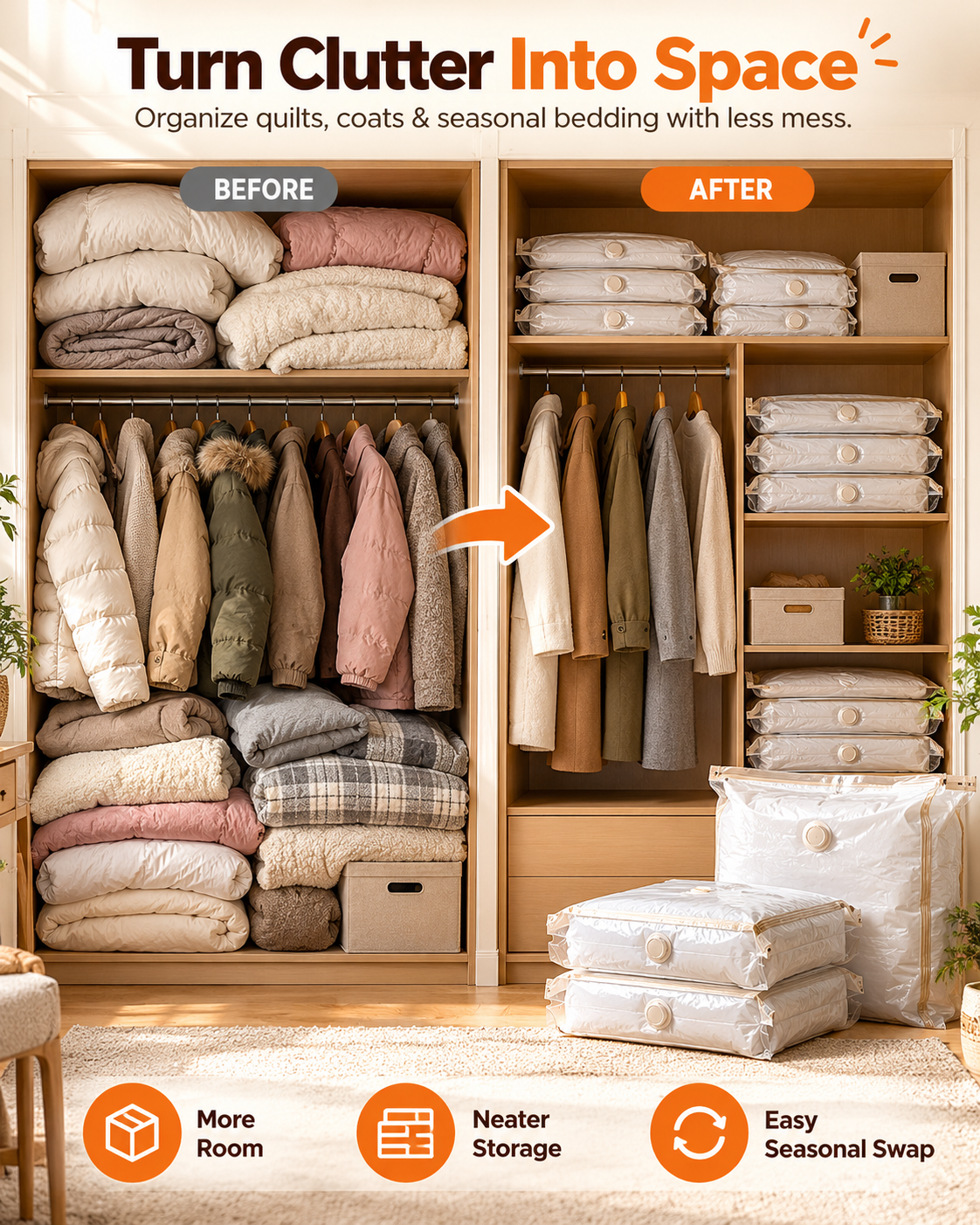 🥰Limited-time offer: 50% off 🥰space-saving vacuum storage bags with cordless electric pump (today only)