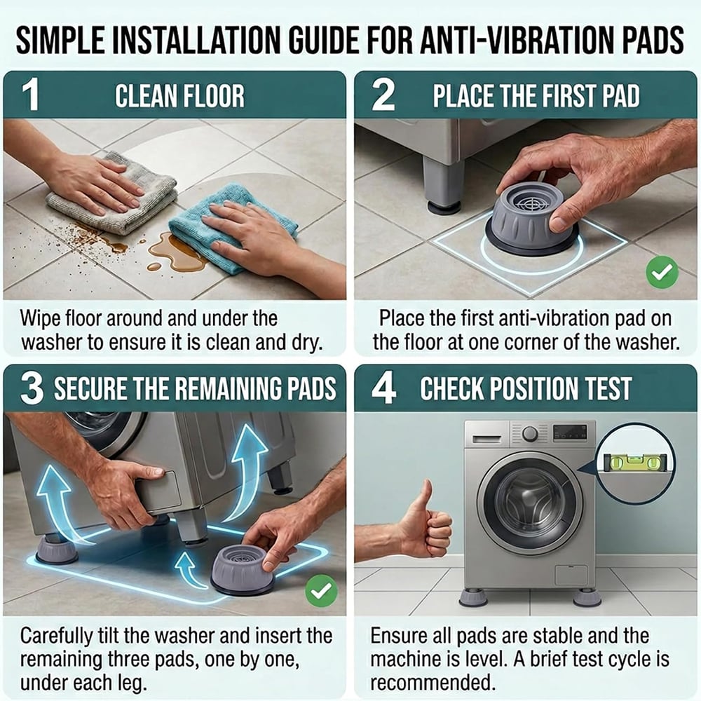 🏠 💞50K+ SOLD!Anti-Vibration Washing Machine Stabilizer Pads (4-Pack)