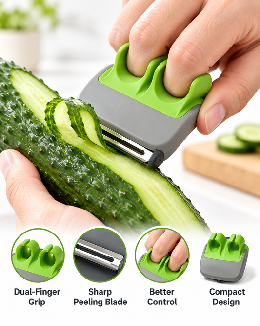 🥒 Dual-Finger Vegetable Peeler – Compact Grip for Easy Peeling