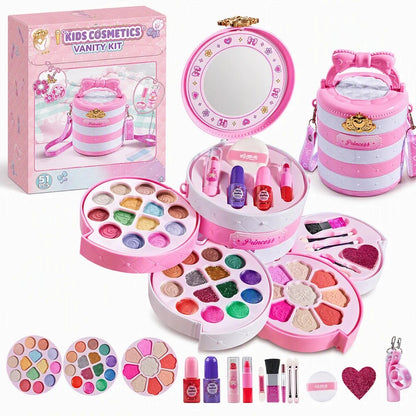 🎀Washable Princess Makeup Set – Non‑irritating, trays & portable case
