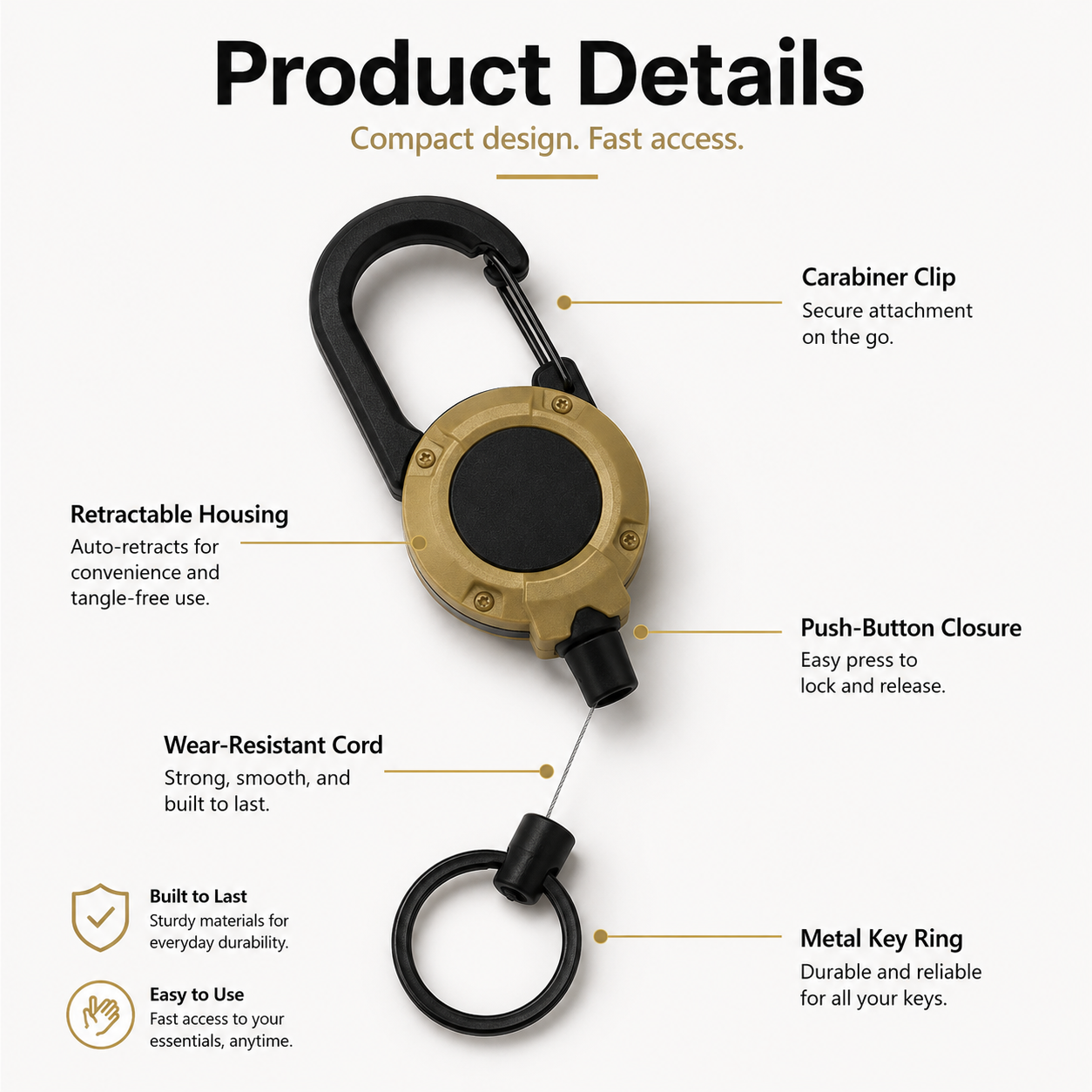 BUY 1 FREE 1✨Heavy‑Duty Retractable Keychain