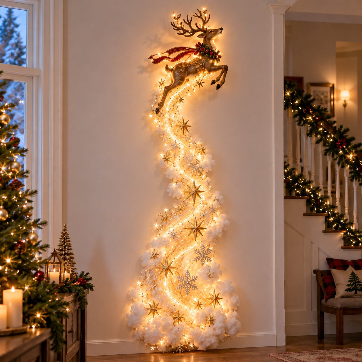 ✨ Turn Any Wall Into Christmas Magic — Create a Warm, Cozy Holiday Glow in Seconds! 🎄