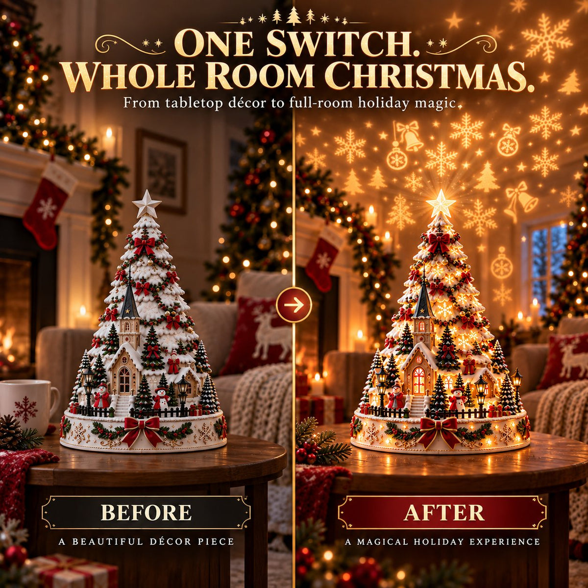 🎄 Tired of Empty, Lifeless Holiday Decor? Transform Any Space Into a Warm Christmas Wonderland with the Christmas Village Lightscape Tree ✨