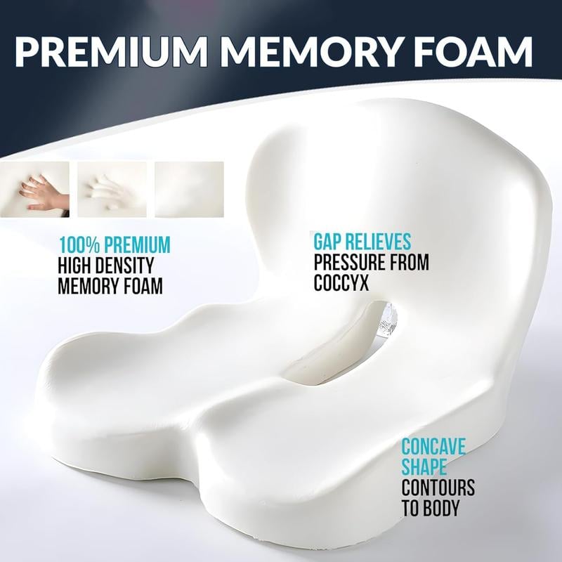 🪑 LIMITED-TIME 50% 🛡️ Non-Slip Memory Foam Seat Cushion for Car & Office – Ergonomic pain relief & breathable mesh – Universal fit, relieves back & tailbone pressure – perfect for long drives or desk work ✨