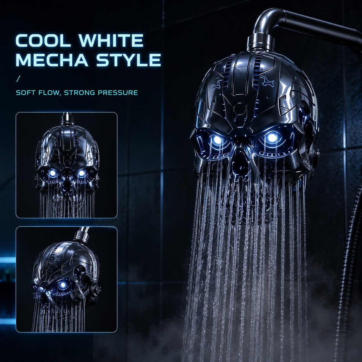 😩 BORING SHOWER? YOUR BATHROOM DESERVES MORE! 🚿👾 ⚡ Add CYBERPUNK STYLE, COLOR-CHANGING LED LIGHTS & A BOLD SKULL DESIGN TO EVERY SHOWER! 🔥💀