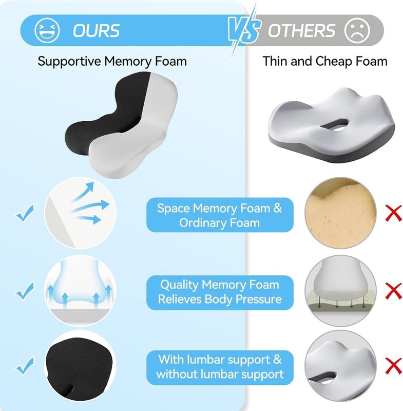 🪑 LIMITED-TIME 50% 🛡️ Non-Slip Memory Foam Seat Cushion for Car & Office – Ergonomic pain relief & breathable mesh – Universal fit, relieves back & tailbone pressure – perfect for long drives or desk work ✨