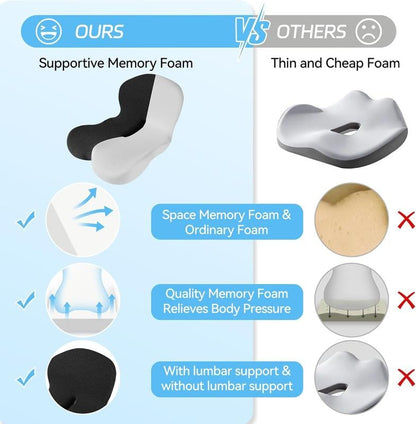 🪑 LIMITED-TIME 50% 🛡️ Non-Slip Memory Foam Seat Cushion for Car & Office – Ergonomic pain relief & breathable mesh – Universal fit, relieves back & tailbone pressure – perfect for long drives or desk work ✨