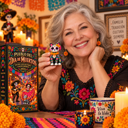 😩 TIRED OF BORING COUNTDOWN CALENDARS? 💀🖤 ✨ 24 DAYS. 24 UNIQUE MINIATURES. 🎁 Discover a New Day of the Dead Surprise Every Day!