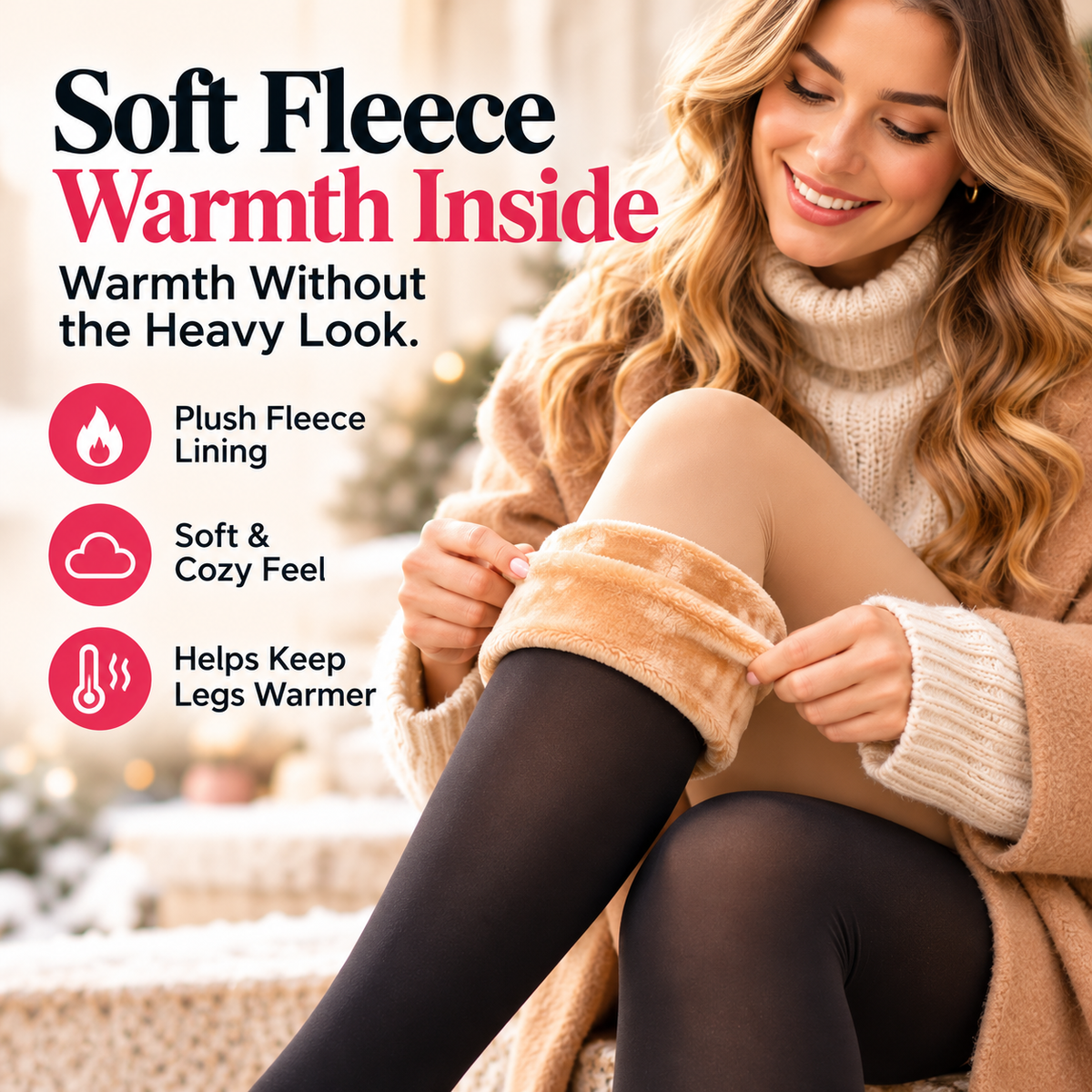 ❄️ Fleece-Lined Winter Tights – Sheer Look, Cozy Feel