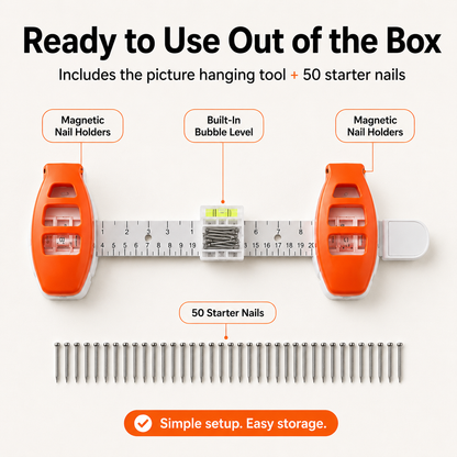 Picture frame hanging balance ruler