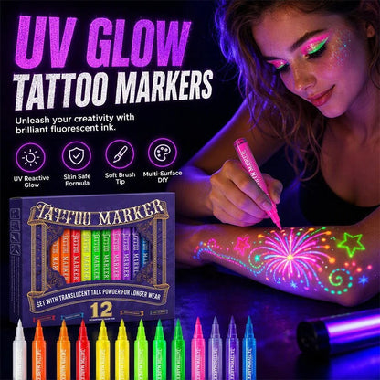 ✨ Glow Party Tattoo Pens – Neon Temporary Tattoo Markers
