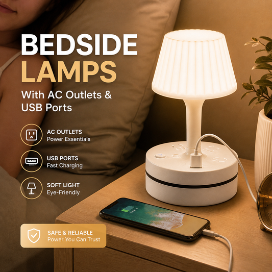 💡 Charge 7 devices simultaneously.Brighten Your Space! The All-in-One Power Lamp.🔌