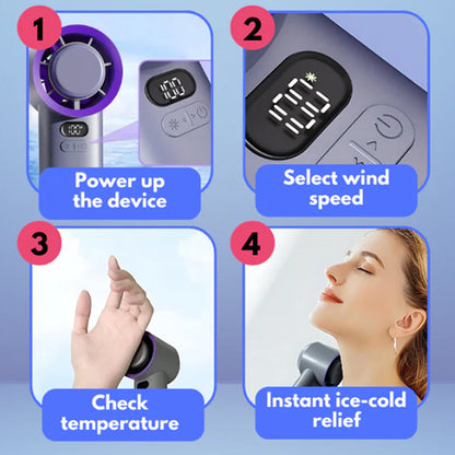 🔥❄️ Powerful Cooling Airflow🔥Portable Handheld Cyclone Fan