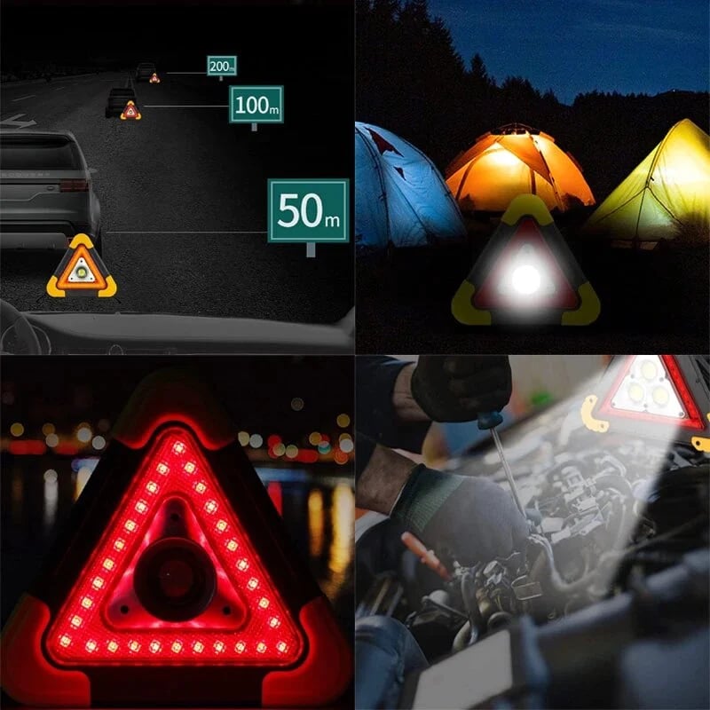 🔥2026 New Arrival🔥 3-IN-1 Solar Emergency Triangle Warning Light