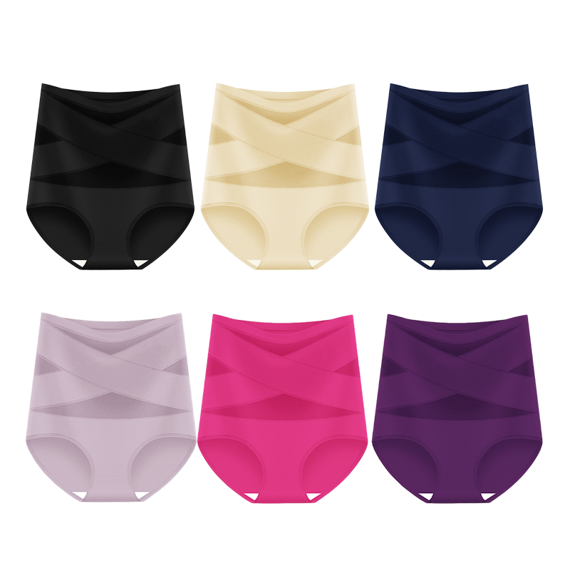 🌸🔥 Plus Size High-Waisted Tummy Control Panties – Cross-Front Shaping Underwear for Women | Buy 2 Get 1 FREE! 💖
