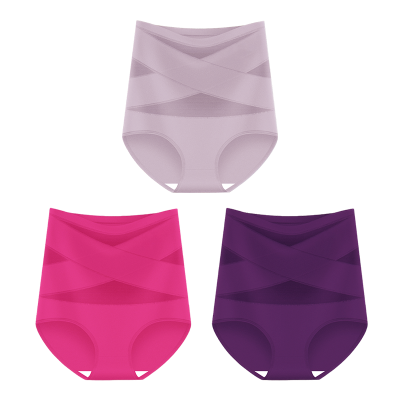 🌸🔥 Plus Size High-Waisted Tummy Control Panties – Cross-Front Shaping Underwear for Women | Buy 2 Get 1 FREE! 💖