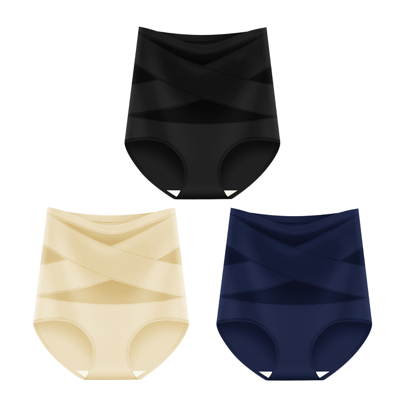 🌸🔥 Plus Size High-Waisted Tummy Control Panties – Cross-Front Shaping Underwear for Women | Buy 2 Get 1 FREE! 💖