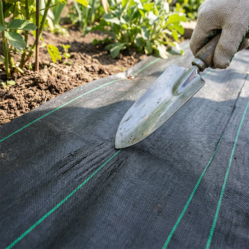 ⛏🌿 Weed Control Fabric – Blocks Sunlight, Breathable & Perfect for Garden Beds & Pathways 📉