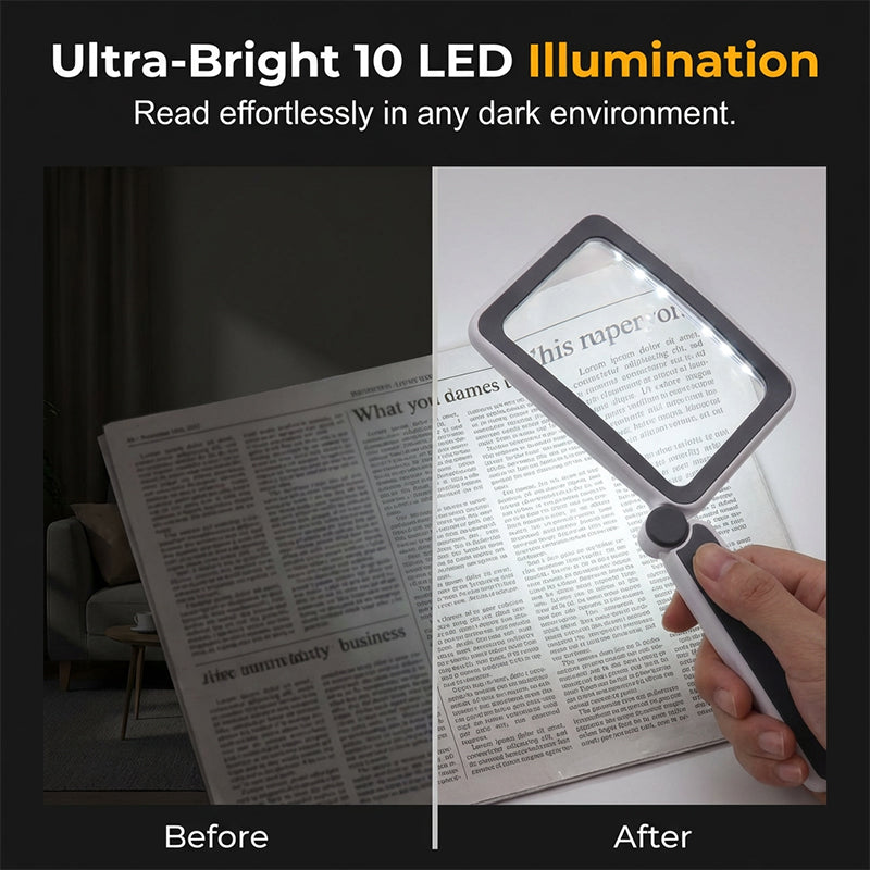 🔍💡Foldable, Handheld Reading Magnifier with Illumination 📖✨
