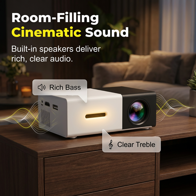 Portable Mini HD Projector for Home Entertainment