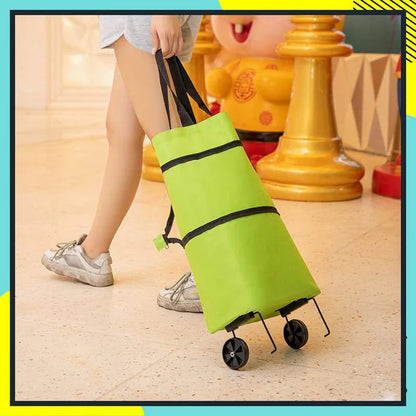 🔥HOT SALE🔥2-in-1 Foldable Shopping Trolley – Sturdy Shopping Bag on Wheels for Supermarket, Market & Travel