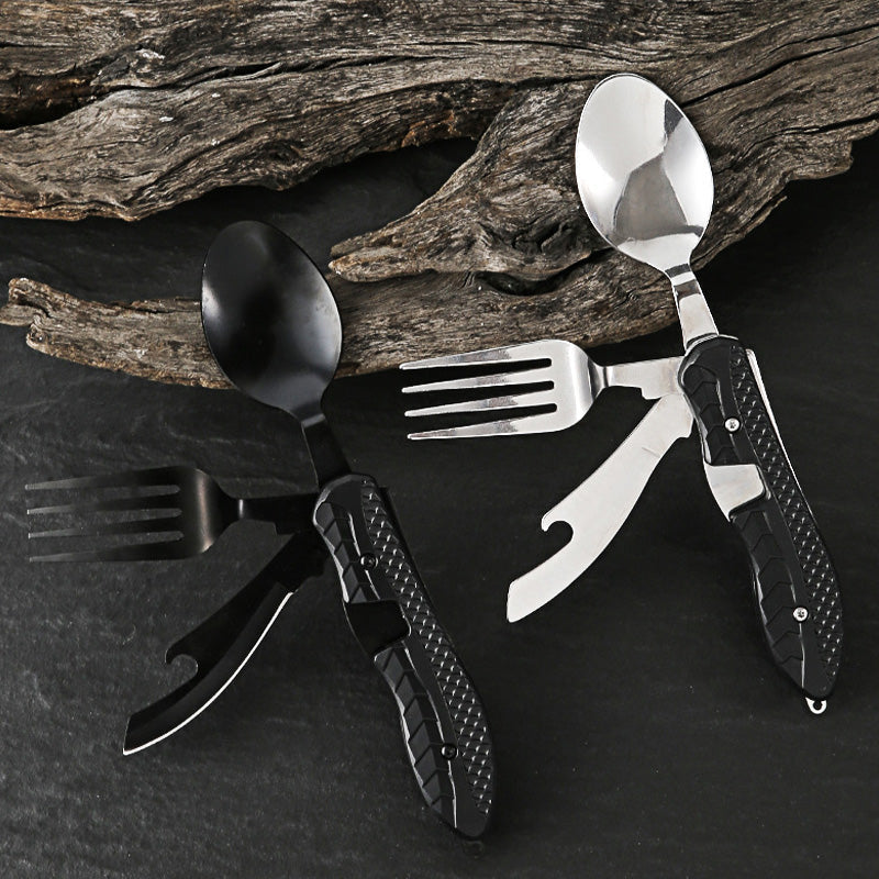🎉🎉Surprise 50% off！🏕️Must-have for outdoor trips 🍴🥄4-In-1 Outdoor Folding Multifunctional Tableware