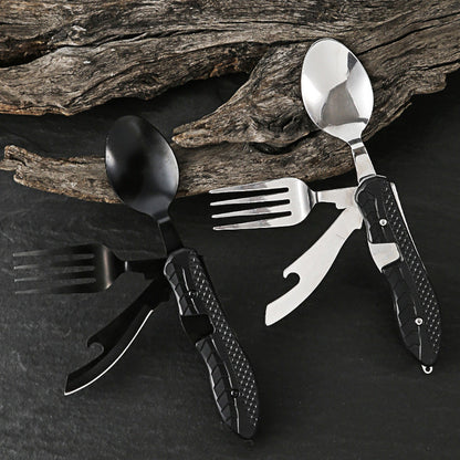 🎉🎉Surprise 50% off！🏕️Must-have for outdoor trips 🍴🥄4-In-1 Outdoor Folding Multifunctional Tableware